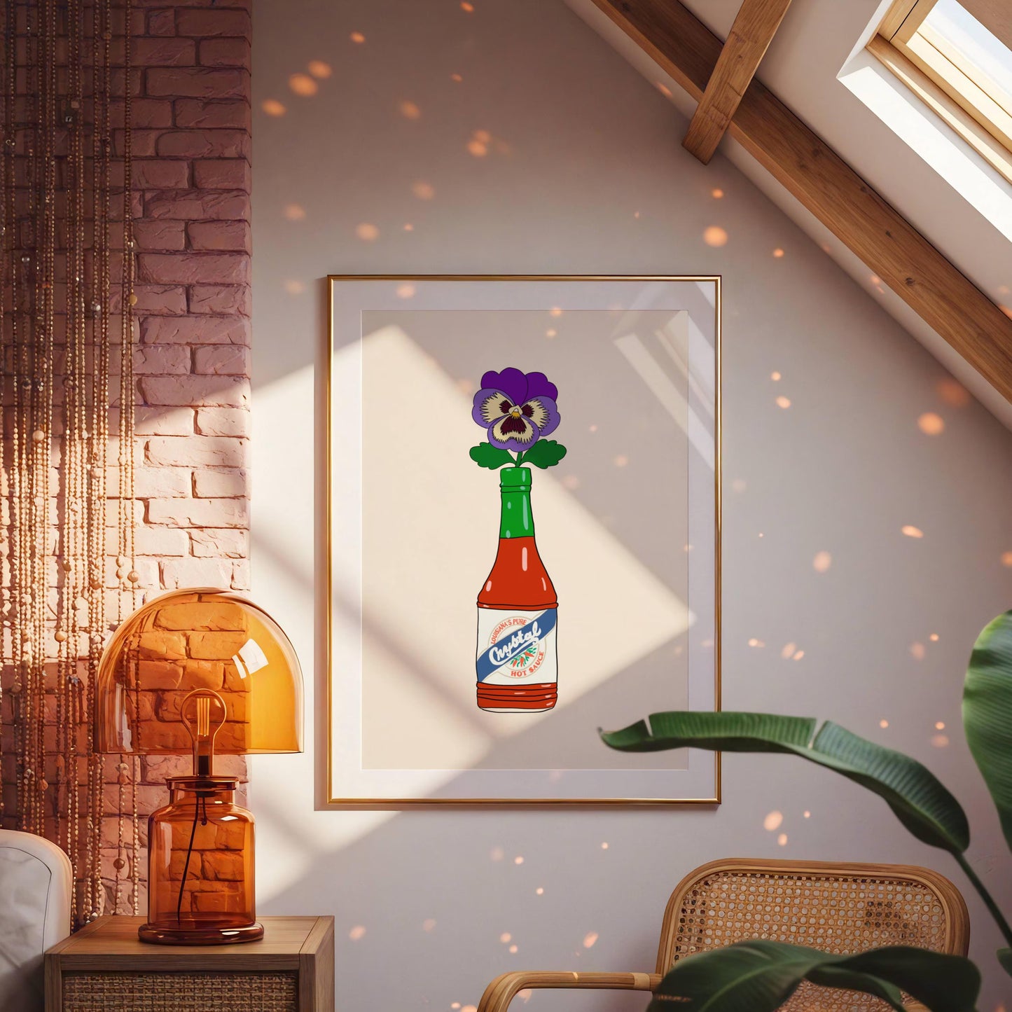Crystal Hot Sauce Bottle Vase Print