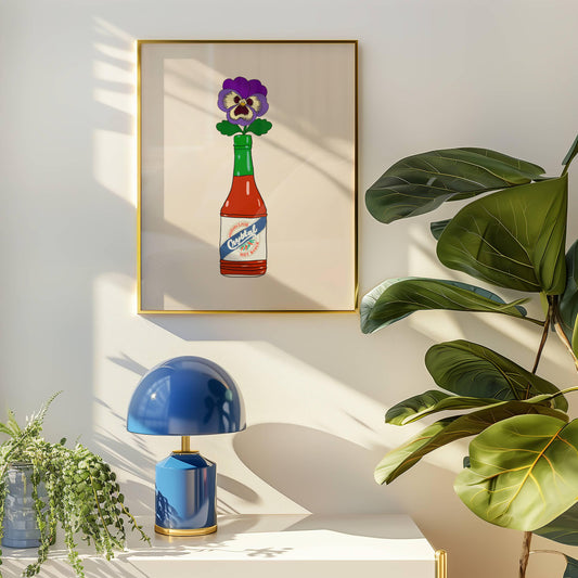Crystal Hot Sauce Bottle Vase Print