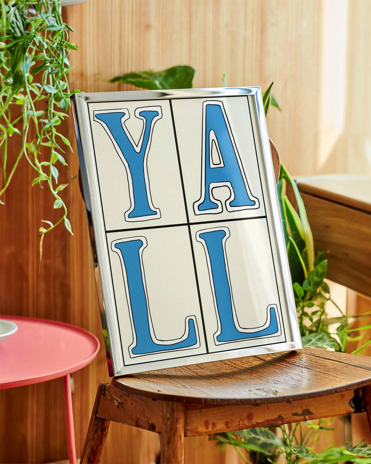 New Orleans Street Tiles "Y'all" Giclee Art Print: Louisiana Kitchen Decor