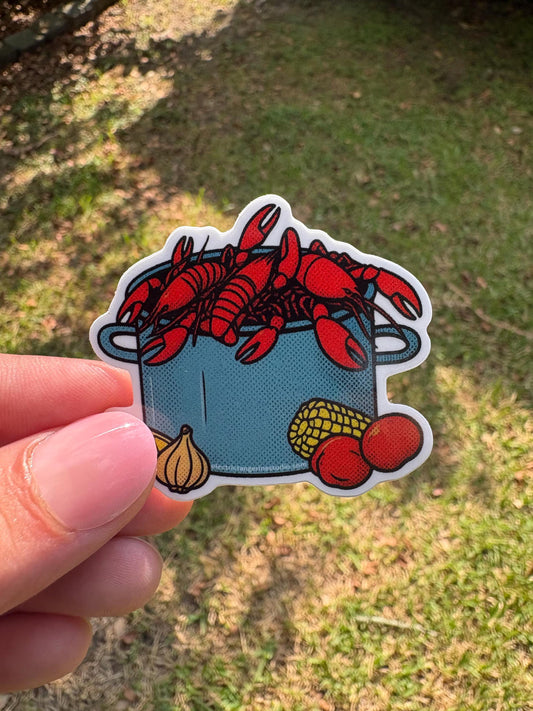 3" Vinyl Sticker Crawfish Boil