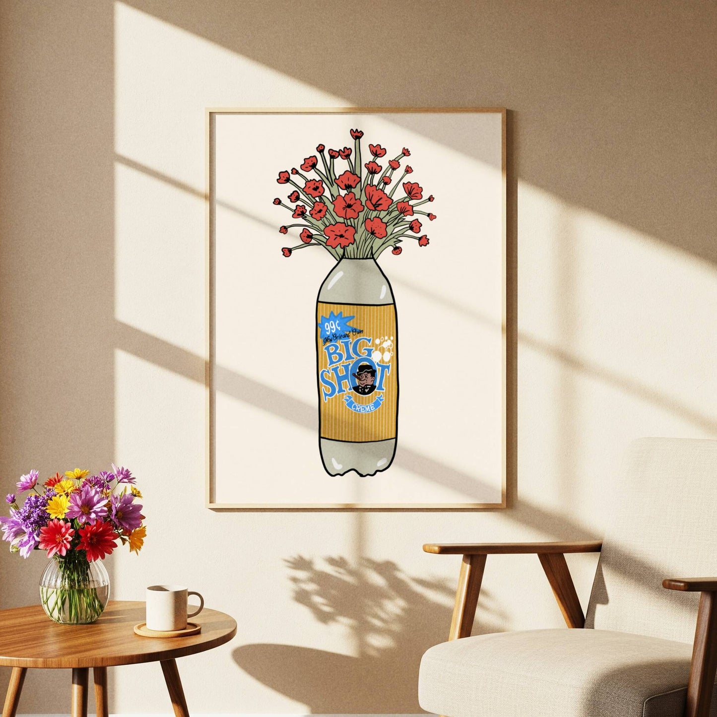 Big Shot Creme Soda Vase Print