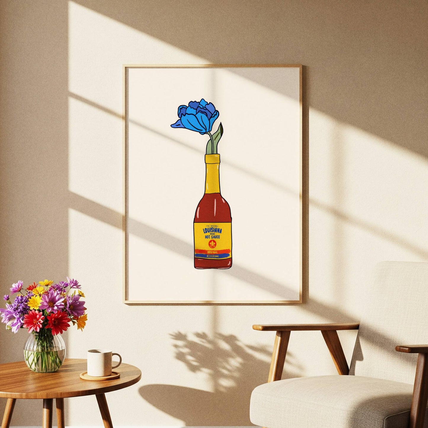 Louisiana Hot Sauce Vase Print
