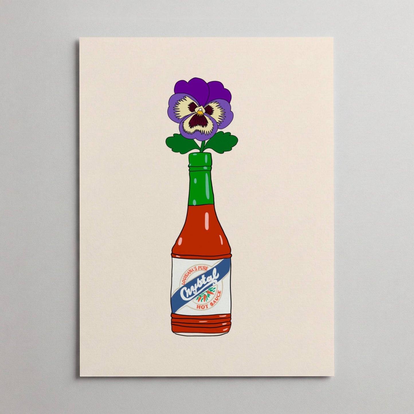 Crystal Hot Sauce Bottle Vase Print