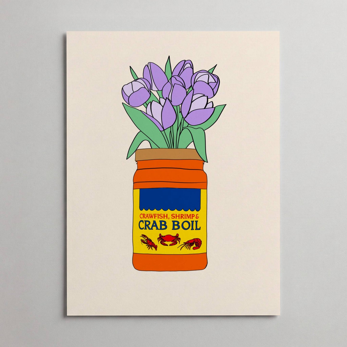 Crawfish and Crab Boil Vase Print