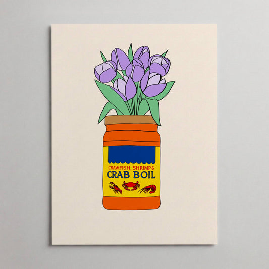Crawfish and Crab Boil Vase Print