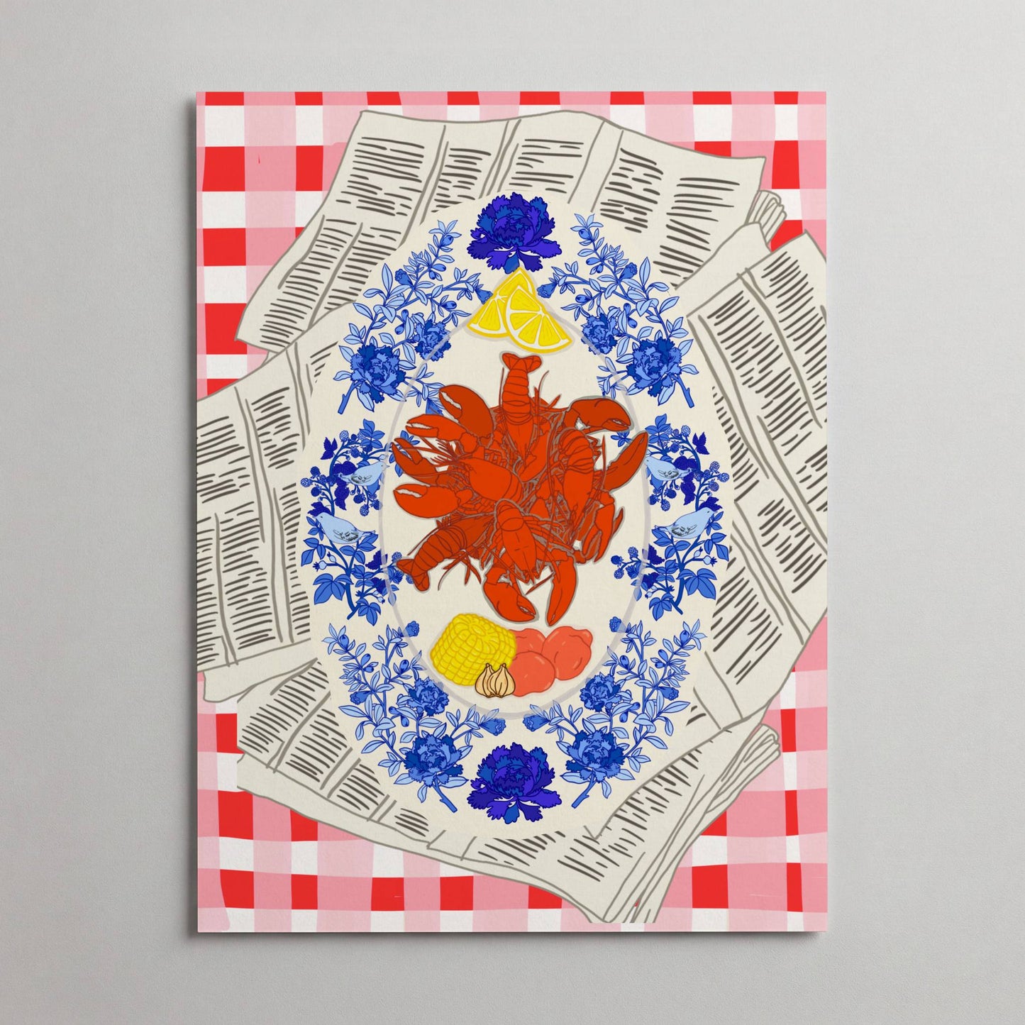 Fancy Crawfish Boil Platter Print