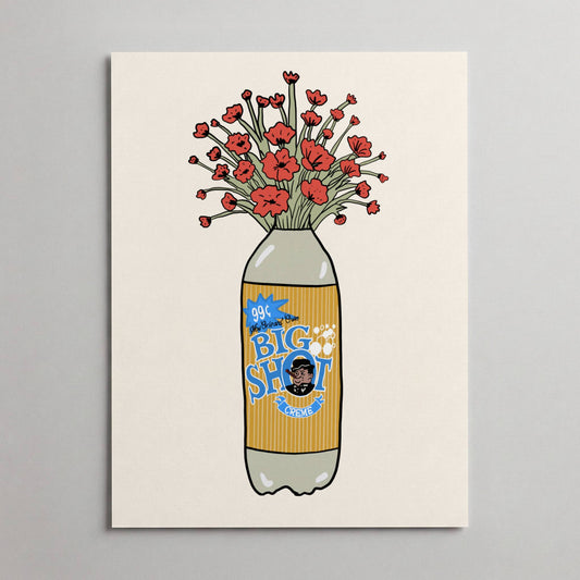 Big Shot Creme Soda Vase Print