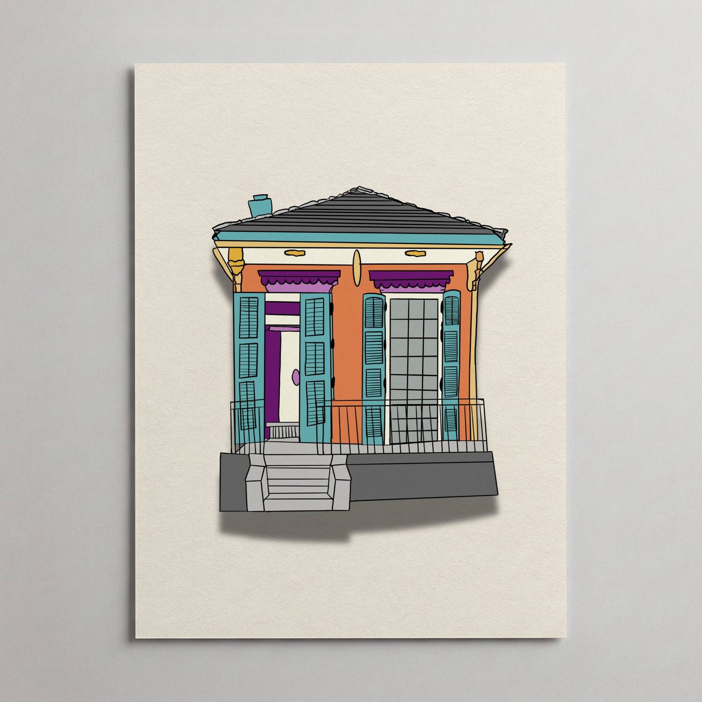 New Orleans Shotgun House Print