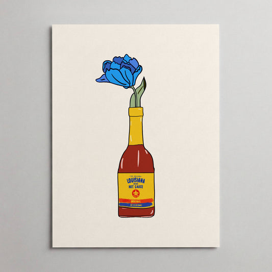Louisiana Hot Sauce Vase Print