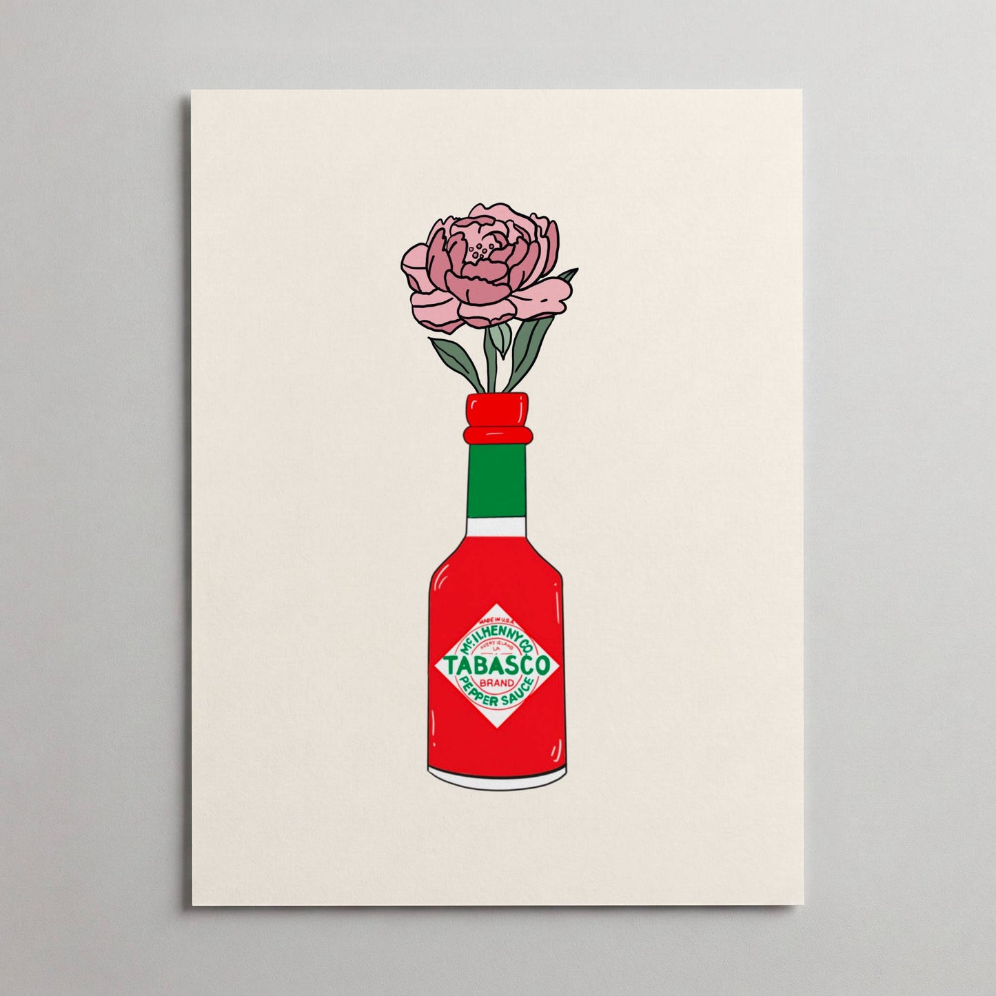 Tabasco Hot Sauce Vase Print