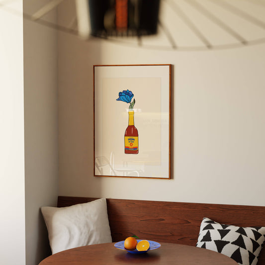 Louisiana Hot Sauce Vase Print