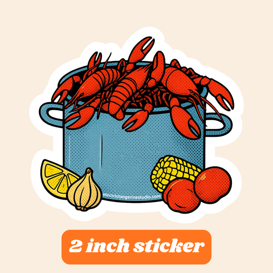3" Vinyl Sticker Crawfish Boil