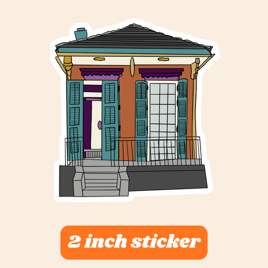 2" Vinyl Sticker Shotgun House Louisiana New Orleans
