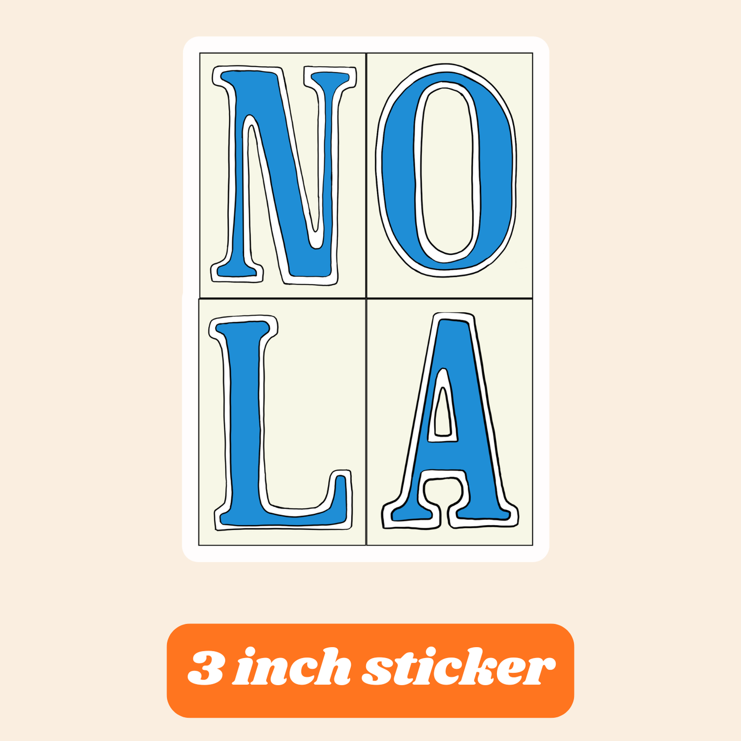 NOLA Street Tiles 3" Vinyl Sticker (Copy)