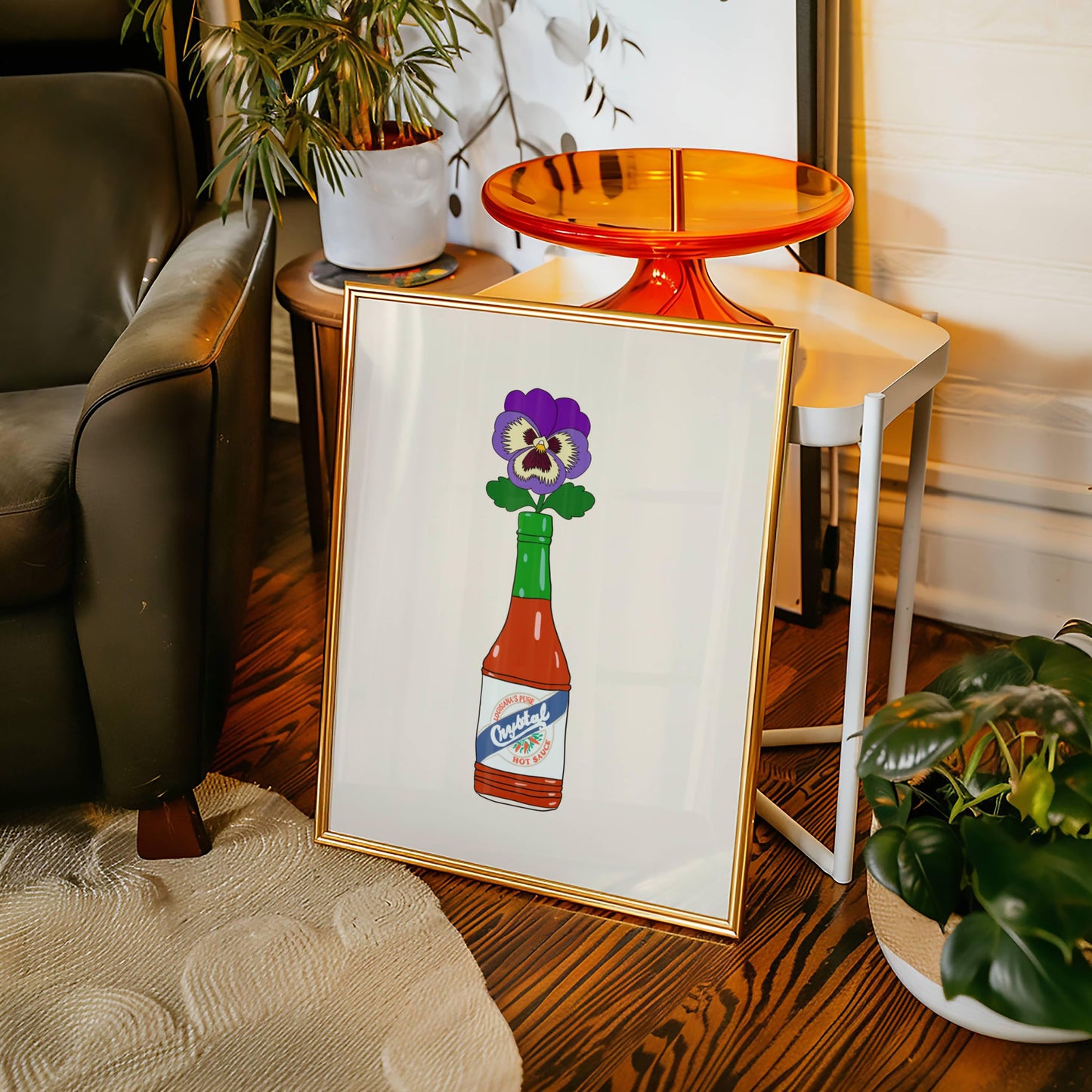 Crystal Hot Sauce Bottle Vase Print
