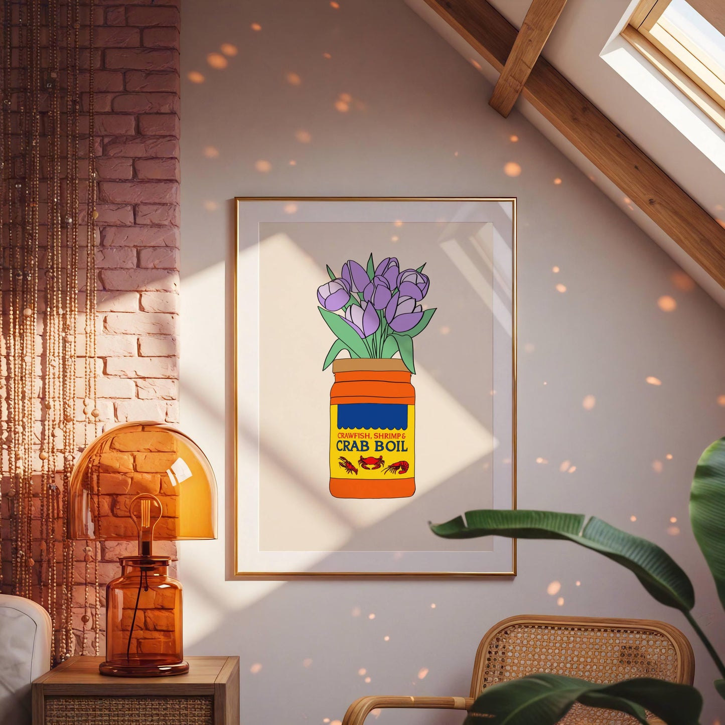 Crawfish and Crab Boil Vase Print