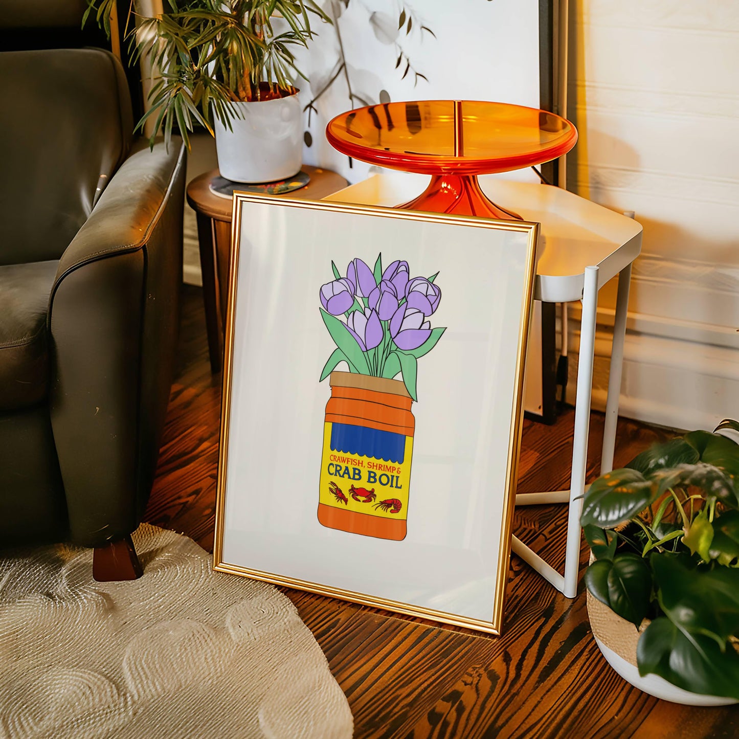 Crawfish and Crab Boil Vase Print