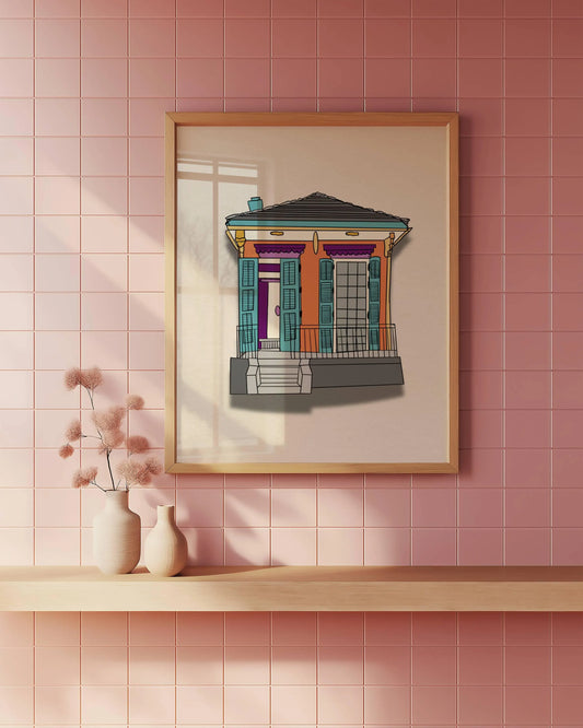 New Orleans Shotgun House Print
