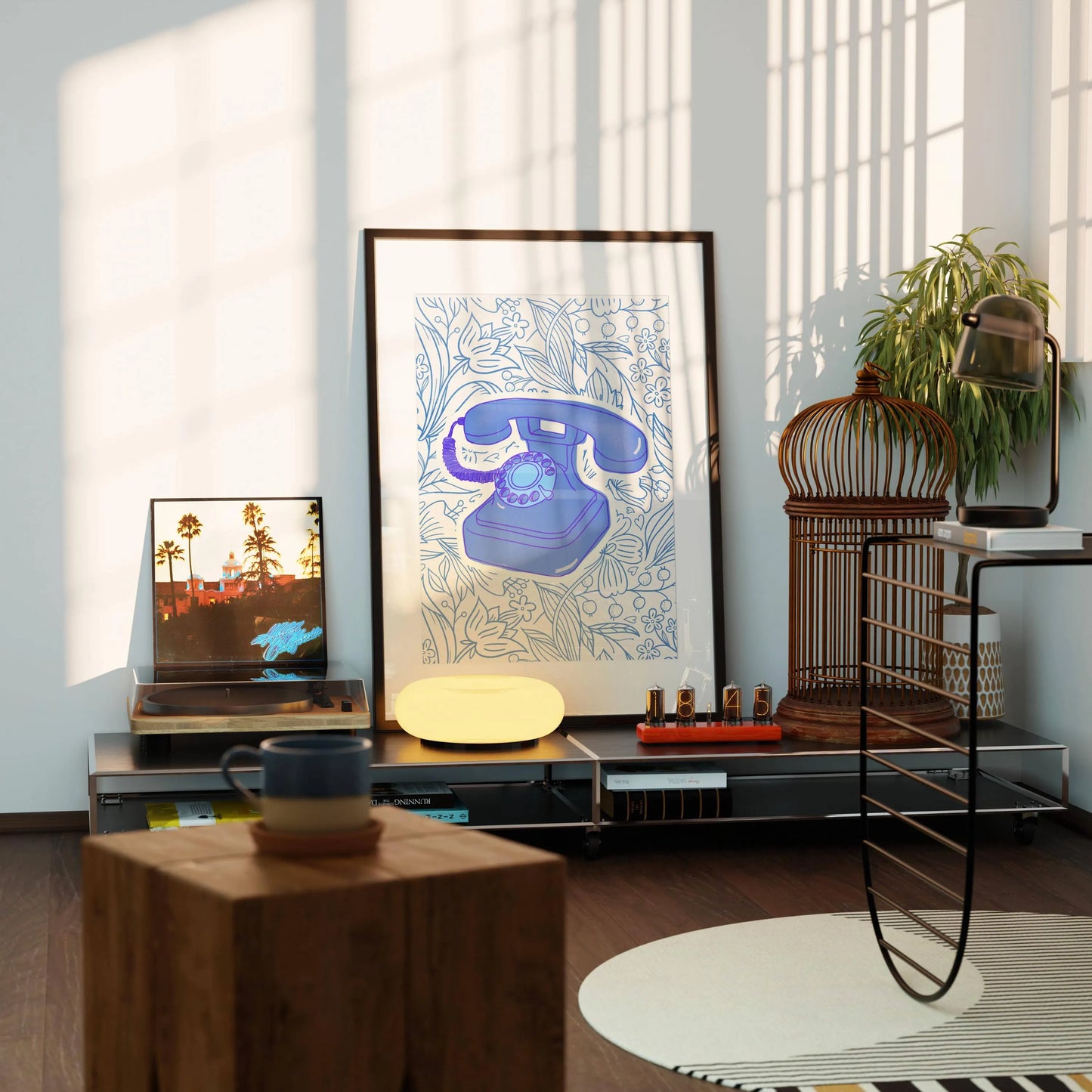 Retro Phone Digital Art Print