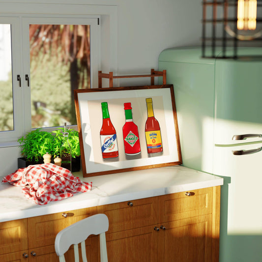 Louisiana Hot Sauce Trio Art Print
