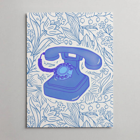 Retro Phone Digital Art Print