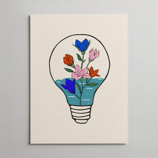 Lightbulb Terrarium Art Print