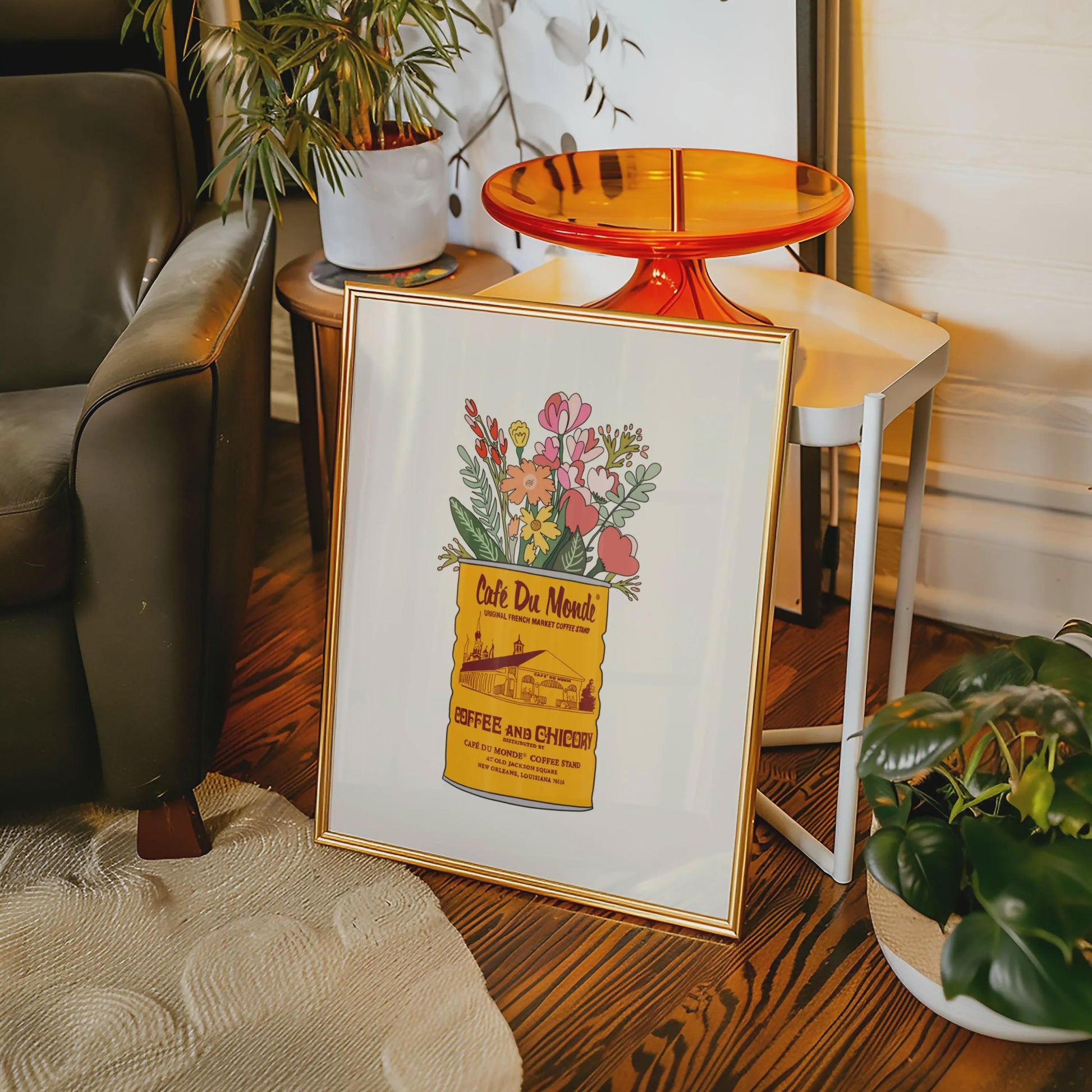 Louisiana New Orleans Coffee Yellow Vase Giclee Art Print: Louisiana Kitchen Decor