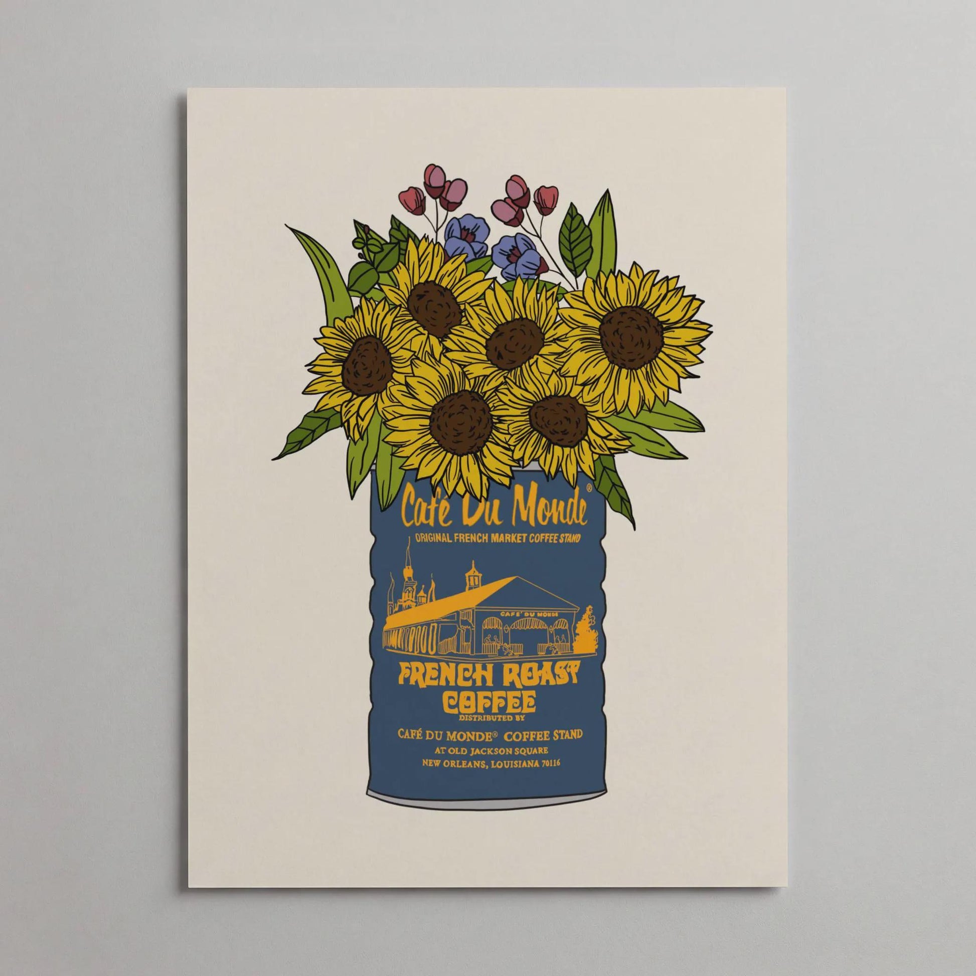 Louisiana New Orleans Blue Coffee Vase Giclee Art Print: Louisiana Kitchen Decor
