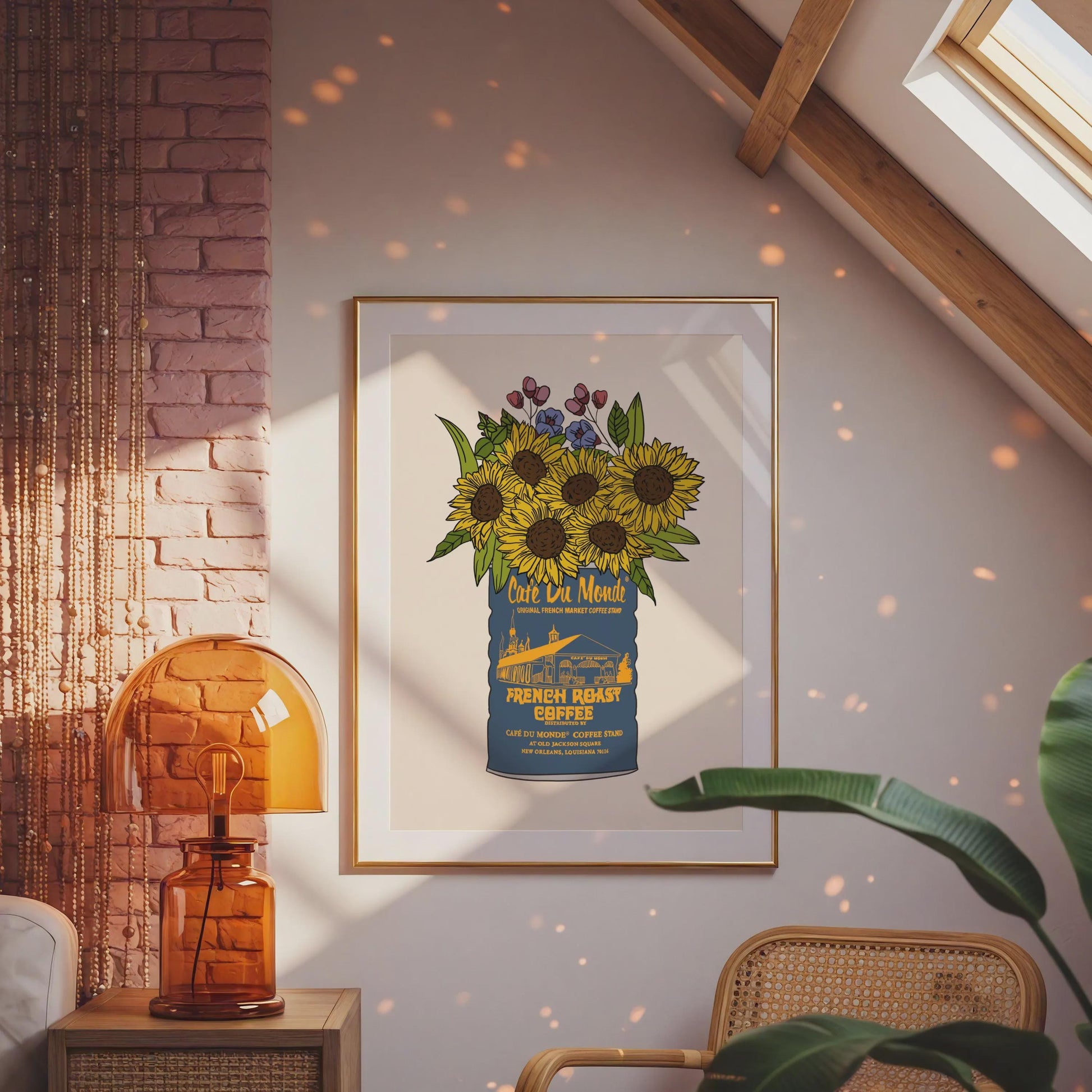 Louisiana New Orleans Blue Coffee Vase Giclee Art Print: Louisiana Kitchen Decor