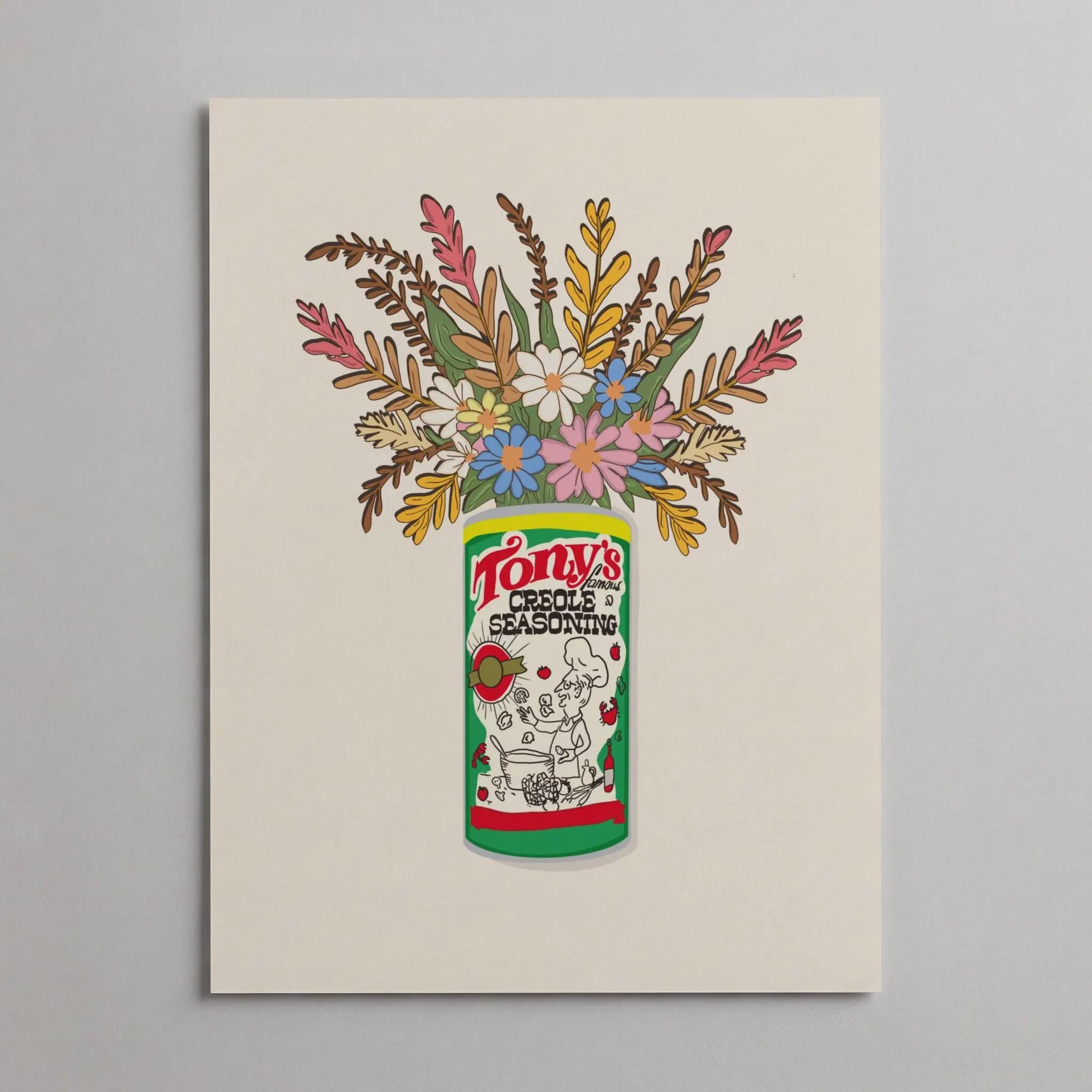 Louisiana Cajun Seasoning Giclee Art Print: Louisiana Kitchen Decor