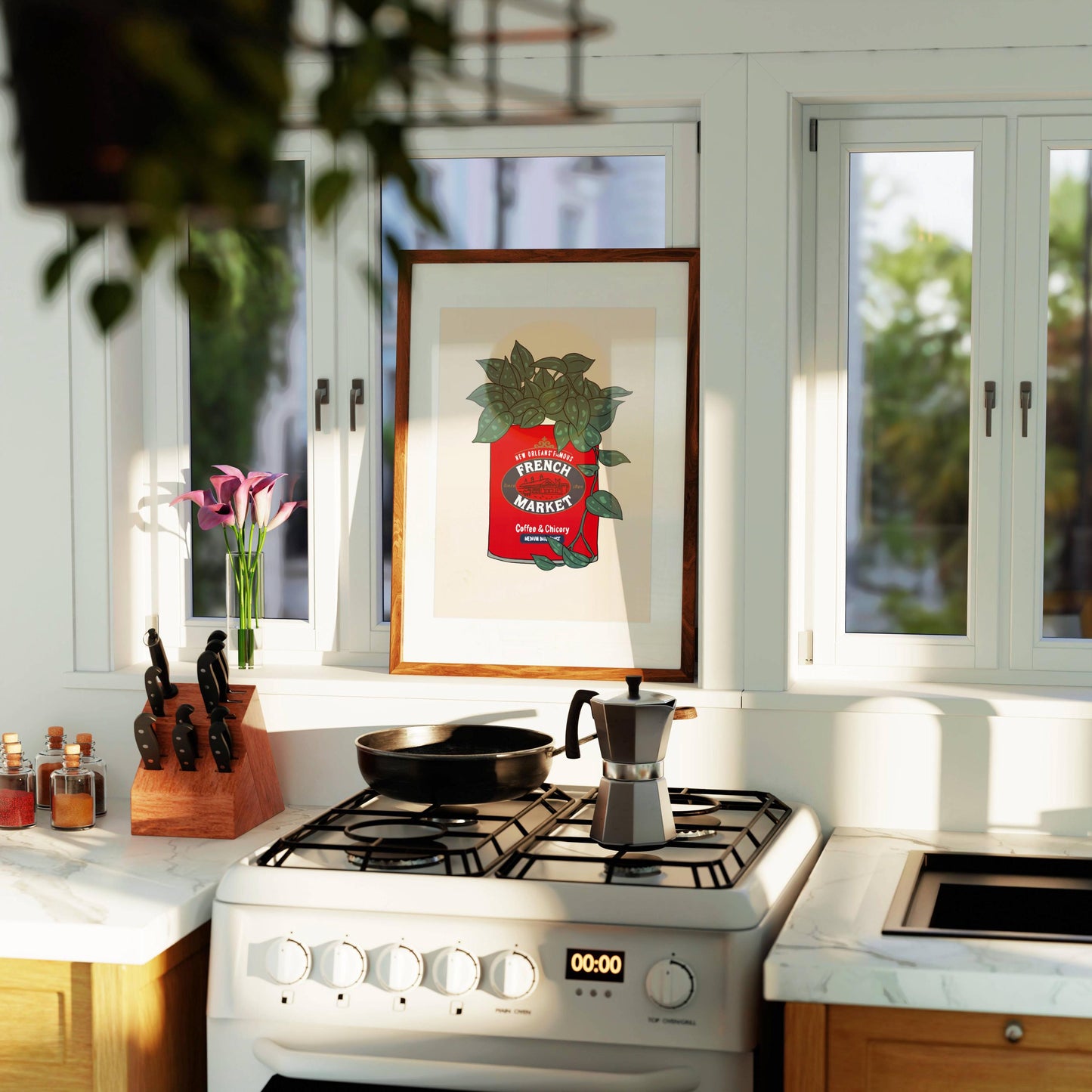 Louisiana New Orleans Chicory Coffee Giclee Art Print: Louisiana Kitchen Decor