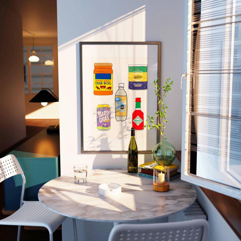 New Orleans Food Giclee Art Print Made in Louisiana Icons II: Louisiana Kitchen Decor