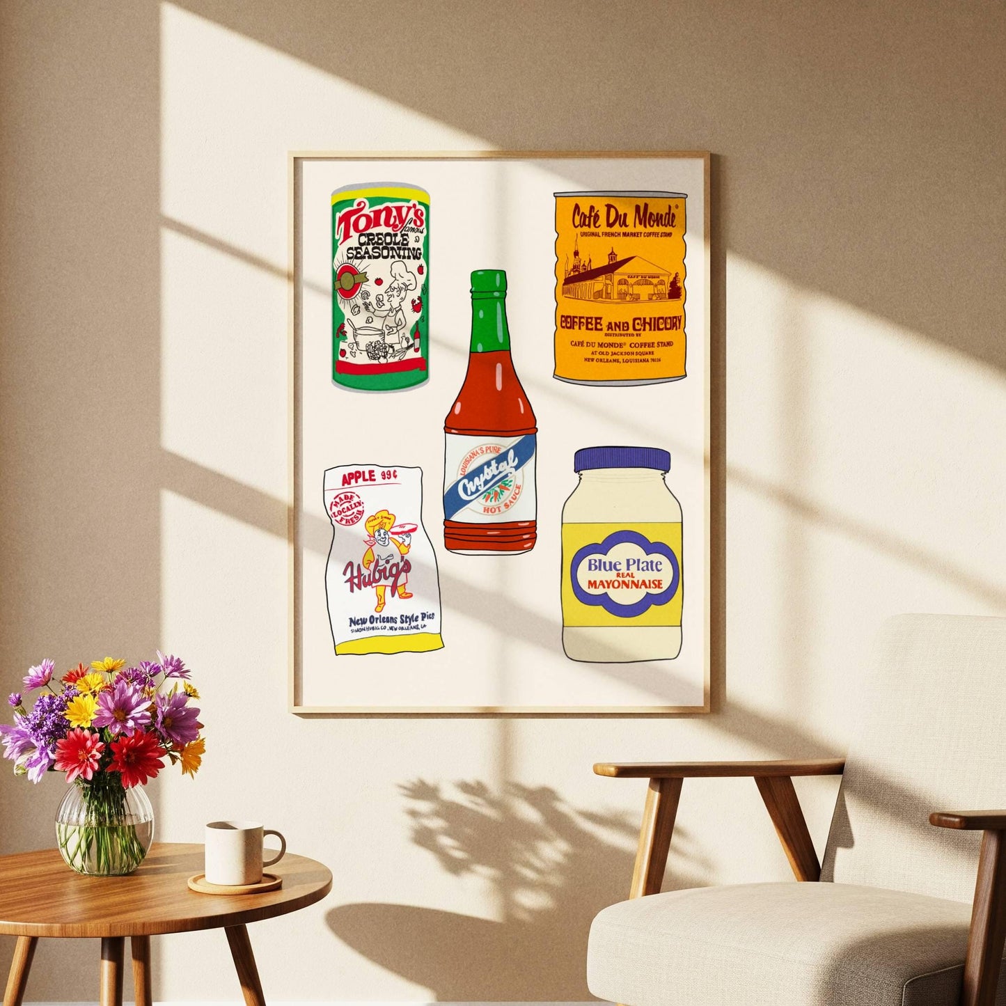 New Orleans Food Giclee Art Print Made in Louisiana Icons I: Louisiana Kitchen Decor