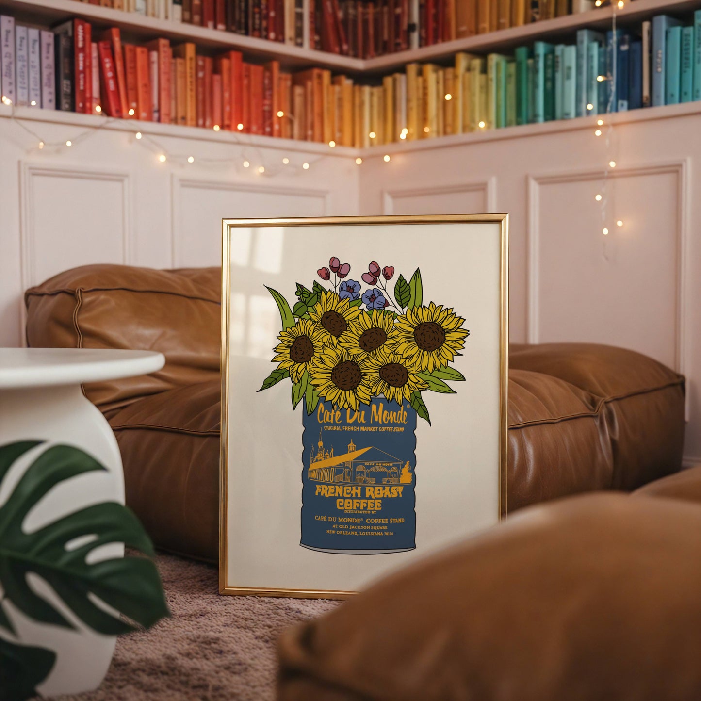 Cafe Du Monde Vase Print, Blue Coffee Can